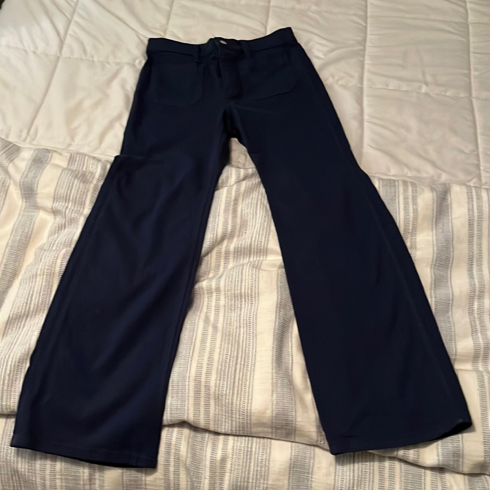 Jcrew wide leg navy pant